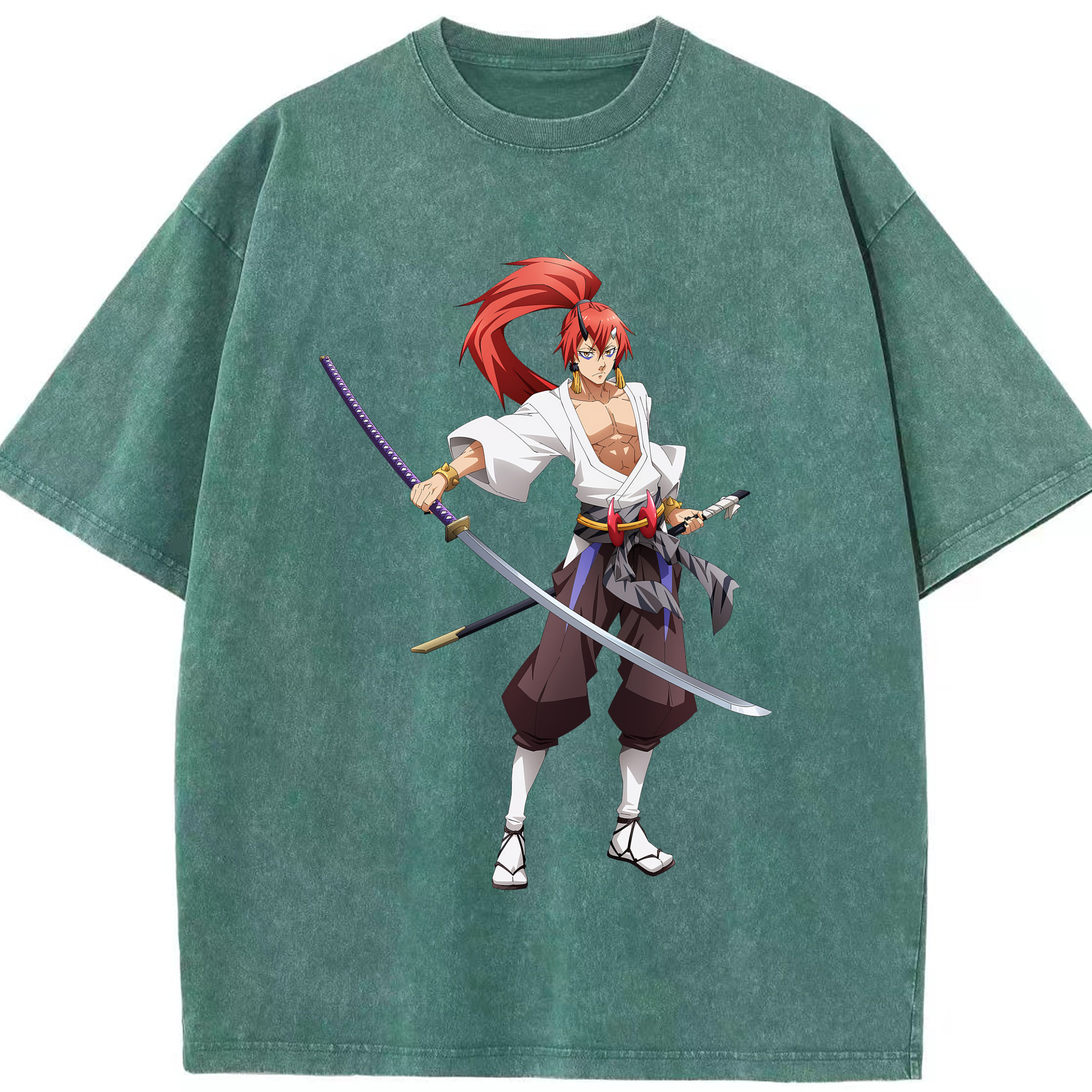 （画像用） 転スラ Regarding Reincarnated to Slime 綿100% ヴィンテージ風 半袖Tシャツ（フロントプリント）